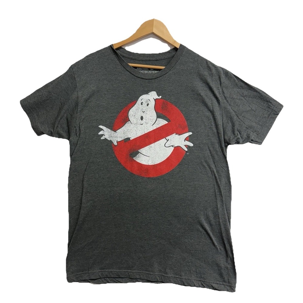 Ghostbusters Logo T-Shirt Men's Large Gray‎ Ripple Junction Graphic Tee Movie